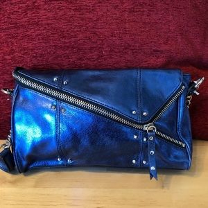 Betsey Johnson Blue Metallic Handbag